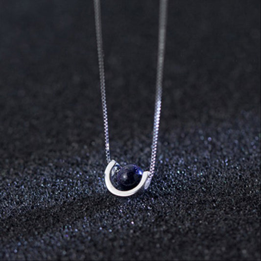 Dainty Blue Sandstone Necklace
