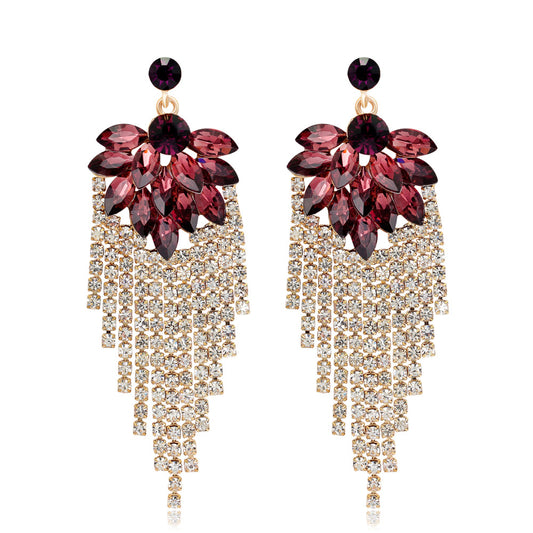 Long Crystal Rhinestone Earrings