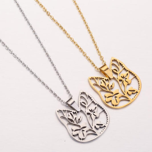 Stainless Steel Cat Pendant Necklace