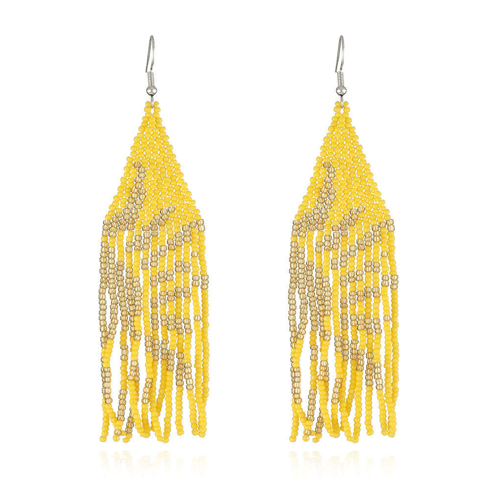 Hand Woven Rice Bead Earrings