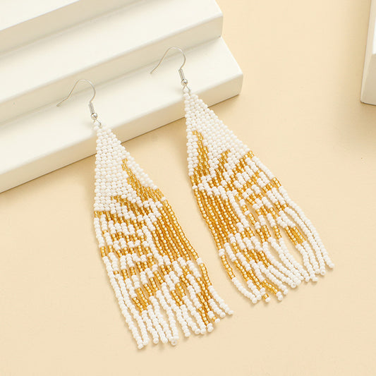 Hand Woven Rice Bead Earrings
