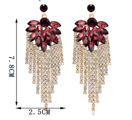 Long Crystal Rhinestone Earrings