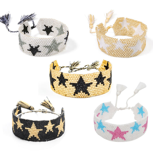 Hand Woven Beaded Star Bracelets