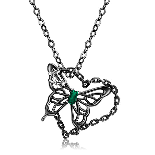 Butterfly Heart Hollow Necklace