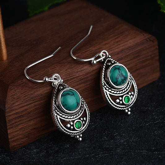 Fashion Thai Silver Vintage Style Earrings