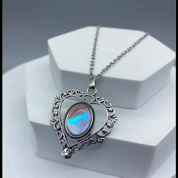 Heart Shaped Moonstone Pendant Necklace