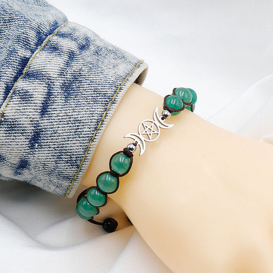 Adjustable Hand-Woven Stone Bracelet