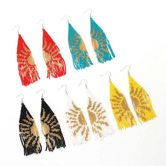 Hand Woven Rice Bead Earrings