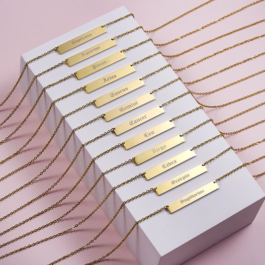 Engraved Zodiac Necklaces