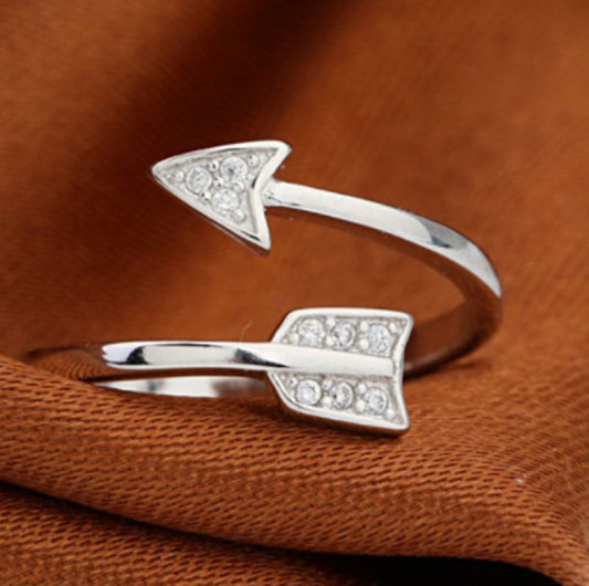 Rhinestone Arrow Ring