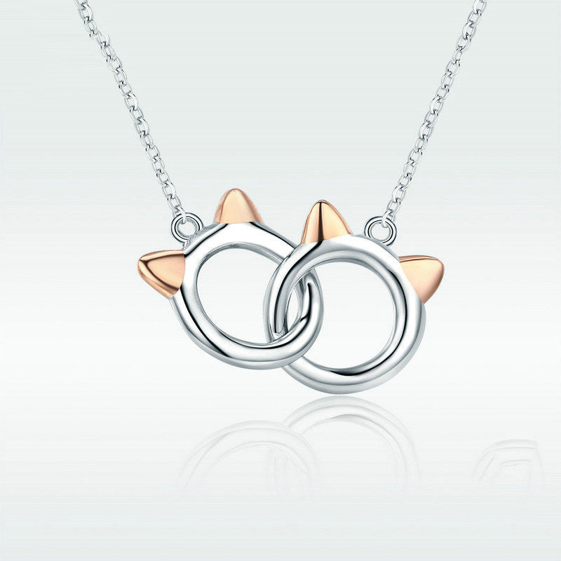 Sterling Silver Cat Necklace
