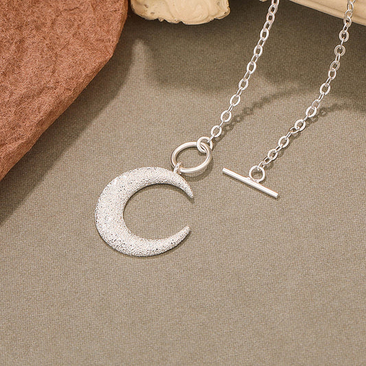 Crescent Moon Lariat Necklace