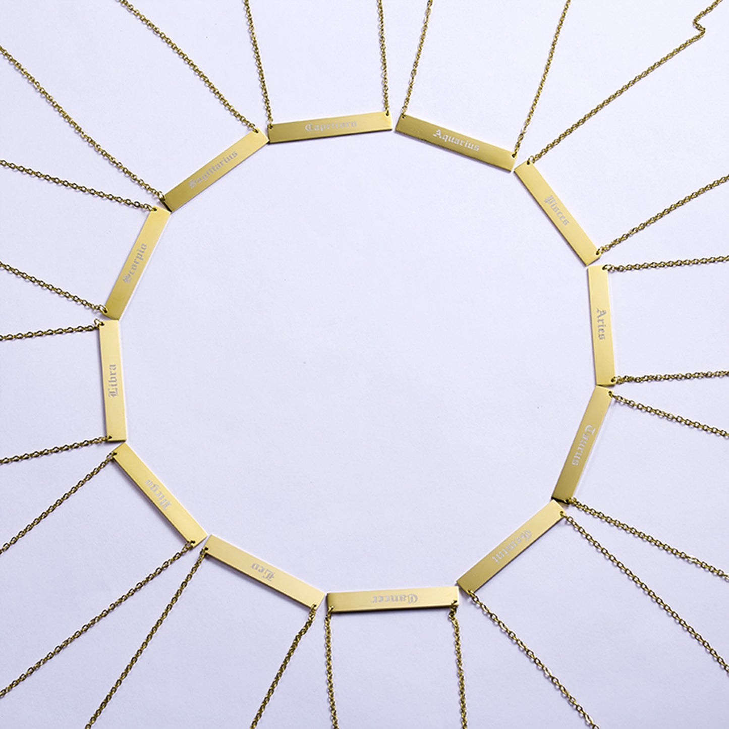 Engraved Zodiac Necklaces