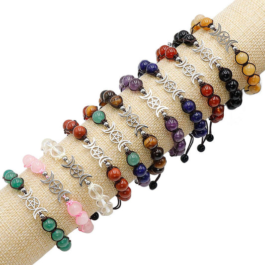 Adjustable Hand-Woven Stone Bracelet