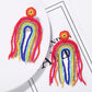 Handmade Beaded Rainbow Tassel Earrings