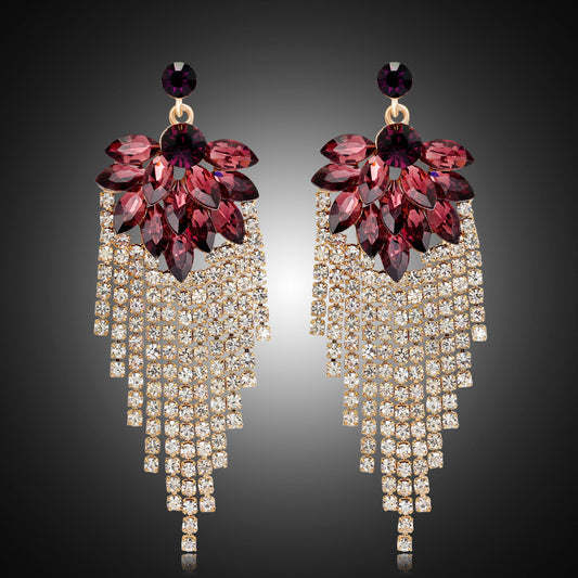 Long Crystal Rhinestone Earrings