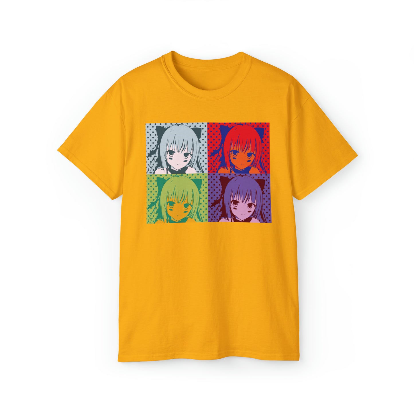 Anime Girl/Multi-Color Grid Unisex Ultra Cotton Tee
