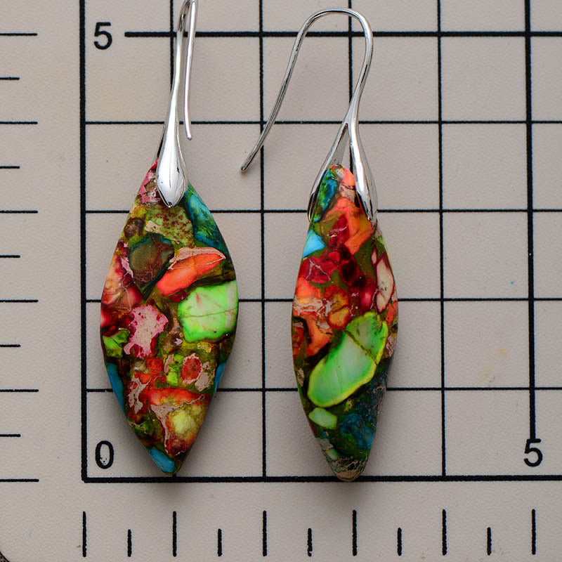 Bohemian Colorful Leaf Pendant Earrings