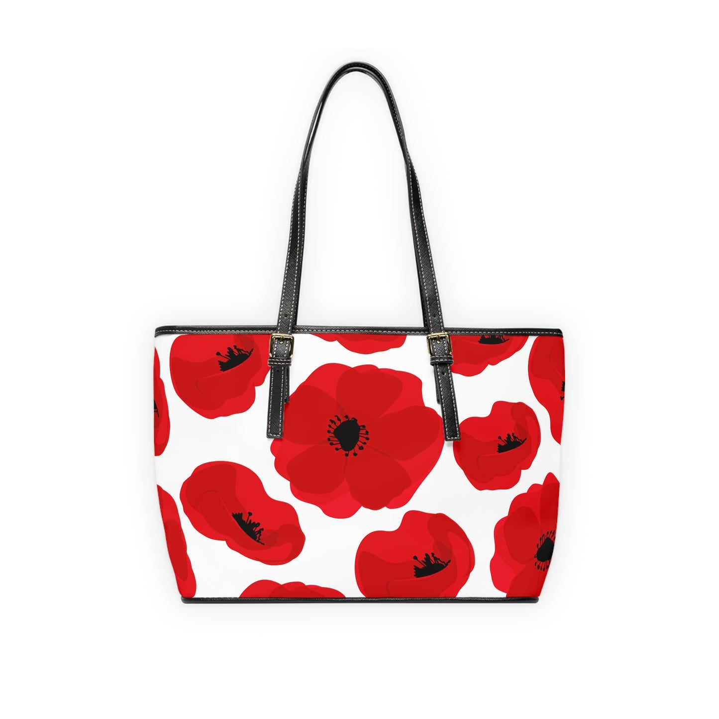 PU Leather Red Flower Shoulder Bag