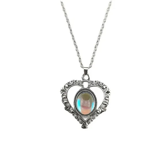 Heart Shaped Moonstone Pendant Necklace