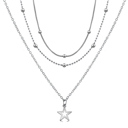 Multilayer Hollow Star Necklace